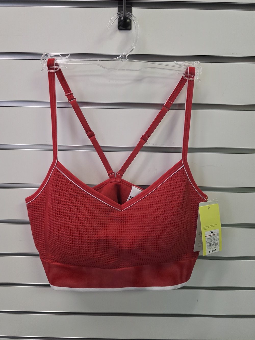 Red Seamless Light Support Sports Bra with Adjustable Straps